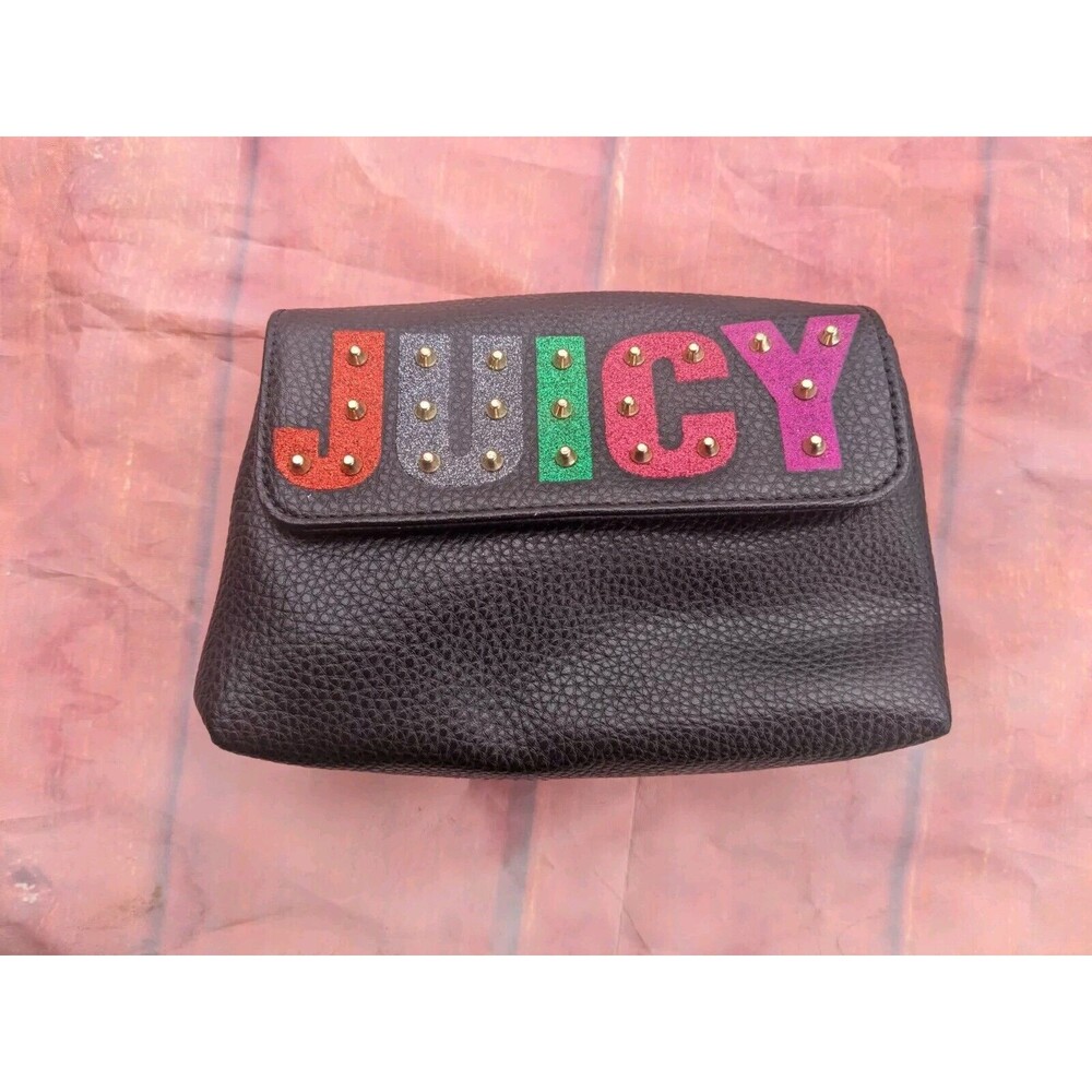 Juicy Clutch Purse Black‎ belt purse spell out